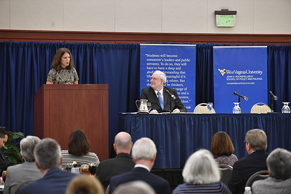 Sylvia Mathews Burwell, Former U.S. Department of Health and Human Services Secretary and American University President and Former U.S. Senator Jay Rockefeller