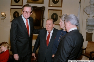 ["Senator John D. (Jay) Rockefeller with Vice President George H. W. Bush and Sharon Rockefeller at the Senate Swearing-In ceremony."]%