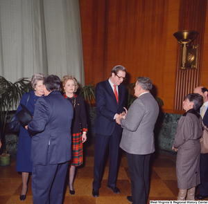 ["Senator John D. (Jay) Rockefeller and his wife Sharon speak with supporters after the Senate Swearing-In Ceremony."]%