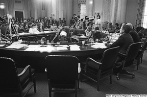 ["In this photograph, a Senate Commerce Committee hearing is taking place."]%