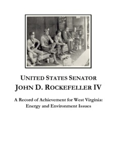 ["The \"A Record of Achievement for West Virginia: Energy and Environment Issues (Legacy on Energy, Environment and Coal Miners)\" memorandum details Senator John D. (Jay) Rockefeller's contributions to federal policy related to energy, environment, coal miners, and mine safety. The memo covers the Coal Industry Health Benefit Stabilization Act of 1989, the passage of the Coal Act in 1992, and additional legislation related to mine improvement and safety. It includes a timeline of Rockefeller's years as governor of West Virginia and as a U.S. senator."]%