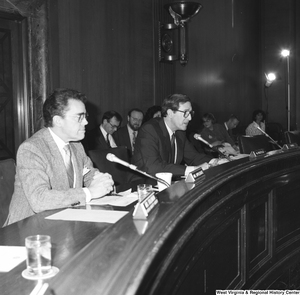 ["Senator John D. (Jay) Rockefeller speaks at a committee hearing at the Senate."]%