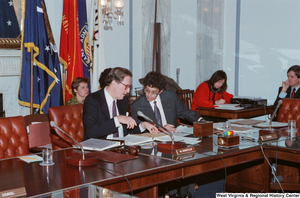 ["Senator John D. (Jay) Rockefeller speaks to his council during a conference event in the Senate."]%