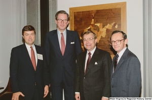 ["Senator John D. (Jay) Rockefeller meets with three representatives from West Virginia Wesleyan College."]%