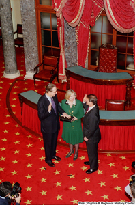 ["This aerial shot shows Senator John D. (Jay) Rockefeller being sworn into his third term."]%