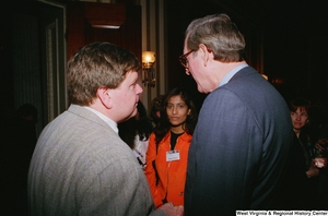 ["Senator John D. (Jay) Rockefeller speaks with healthcare professionals during the Celebrating Telemedicine conference in Washington."]%