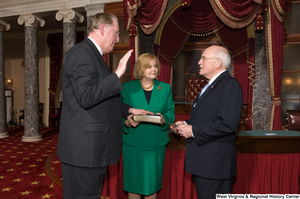 ["Senator John D. (Jay) Rockefeller takes the oath of office for his last term."]%