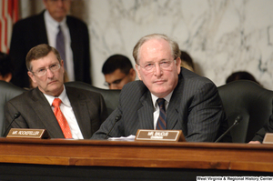 ["Senator John D. (Jay) Rockefeller listens to testimony during a Senate Finance Committee hearing."]%