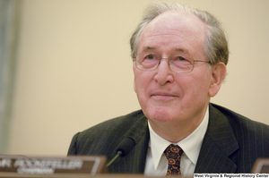 ["Senator John D. (Jay) Rockefeller chairs a Senate Commerce Committee hearing."]%