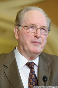 ["Portrait of Senator John D. (Jay) Rockefeller at a Commerce Committee hearing."]%