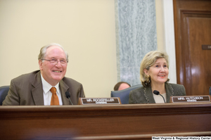 ["Senators John D. (Jay) Rockefeller and Kay Hutchison sit at a September 2012 Commerce Committee hearing."]%