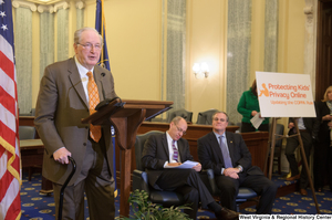 ["Senator John D. (Jay) Rockefeller speaks at a Protecting Kids' Privacy Online event."]%