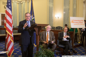 ["A man speaks at a Commerce Committee event about online privacy and updating the COPPA Rule."]%