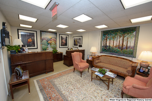 ["This photo shows the reception area of Senator John D. (Jay) Rockefeller's office."]%