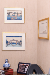 ["Three pieces of art hang in Senator Rockefeller's office."]%