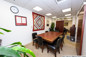 ["This photograph shows the conference room in Senator John D. (Jay) Rockefeller's office."]%