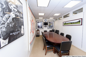 ["This shows Senator John D. (Jay) Rockefeller's small conference room."]%