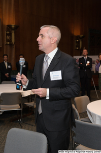 ["James Reid, Senator Rockefeller's Chief of Staff, speaks at a Welcome to Washington luncheon event."]%