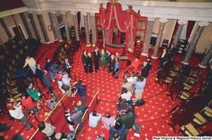 ["This aerial shot shows Senator John D. (Jay) Rockefeller being sworn into his third term."]%