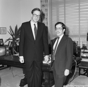 ["Senator John D. (Jay) Rockefeller stands for a photograph with West Virginia's Washington Representative for the Appalachian Regional Commission."]%