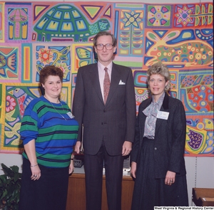 ["Senator John D. (Jay) Rockefeller stands with two women from A Presidential Classroom for Young Americans."]%