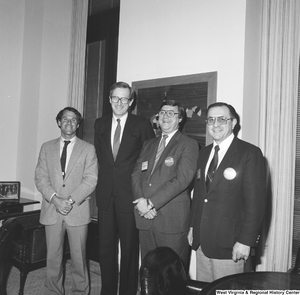 ["Senator John D. (Jay) Rockefeller stands with three representatives of American Pediatrics."]%