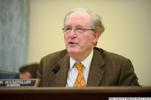 ["Senator John D. (Jay) Rockefeller chairs an August 2012 Commerce Committee hearing."]%