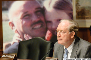 ["Senator John D. (Jay) Rockefeller sits at an Indian Affairs Committee hearing."]%