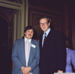 ["Senator John D. (Jay) Rockefeller stands for a photograph with the 1985-1986 president of West Virginia Jaycees. The United States Junior Chamber (commonly called Jaycees) is a civic organization for young adults that develops leadership skills and emphasizes community service."]%