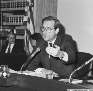 ["Senator John D. (Jay) Rockefeller speaks during a Senate committee hearing."]%
