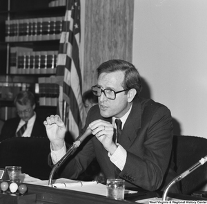 ["Senator John D. (Jay) Rockefeller speaks during a Senate committee hearing."]%