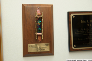 ["A plaque from the American Israel Public Affairs Committee hangs in Senator John D. (Jay) Rockefeller's office."]%