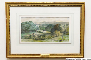 ["A painting of a farmhouse landscape scene hangs in Senator John D. (Jay) Rockefeller's office."]%