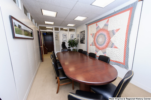 ["This photo shows the back of a conference room in Senator John D. (Jay) Rockefeller's office."]%