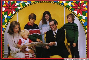 ["The 1981 Rockefeller family holiday card reads, \"Merry Christmas.\" Pictured are Jay, Sharon, Valerie, Jamie (John), Justin, and Charles Rockefeller."]%