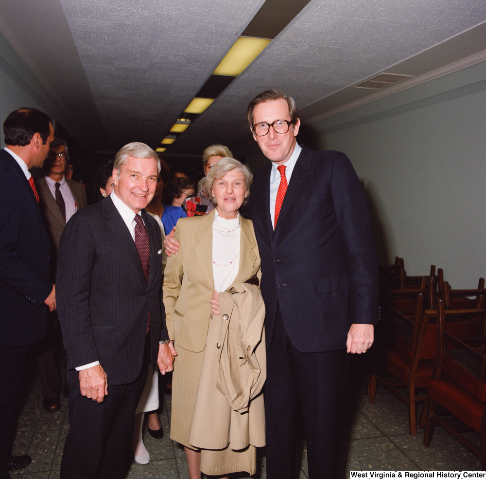 ["Senator John D. (Jay) Rockefeller poses with unidentified supporters after his Senate Swearing-In Ceremony."]%