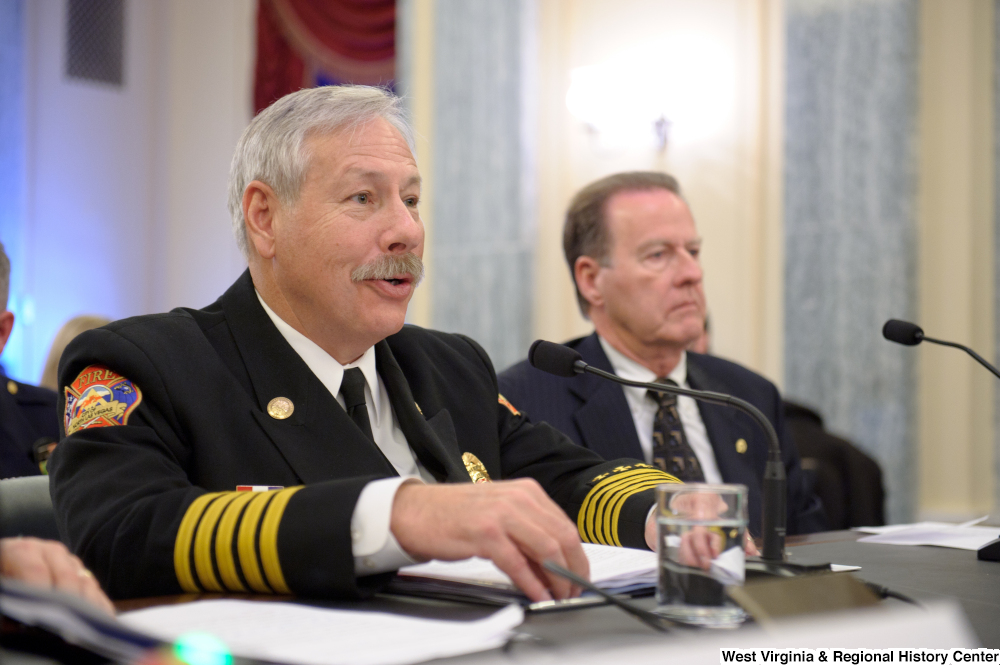 ["North Las Vegas Fire Chief Al Gillespie testifies at a Commerce Committee hearing titled \"Safeguarding Our Future: Building a Nationwide Network for First Responders.\""]%