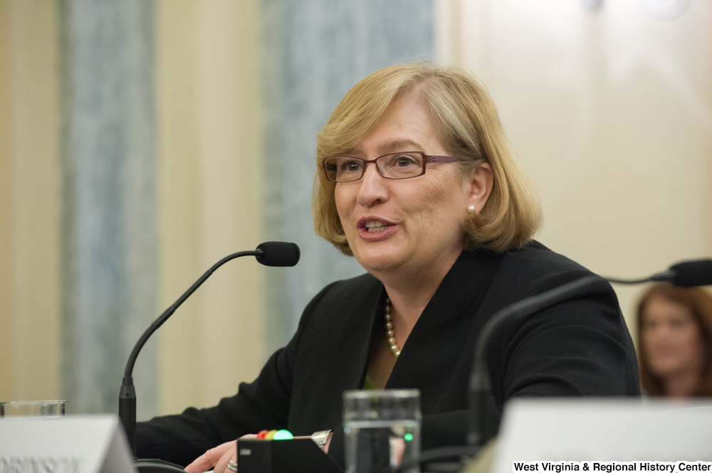 ["A woman identified as Dr. Falcone testifies before the Commerce Committee."]%