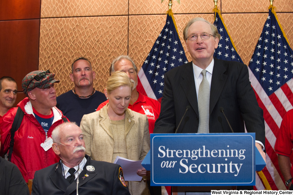 ["Senator John D. (Jay) Rockefeller speaks at an event called Strengthening our Security."]%