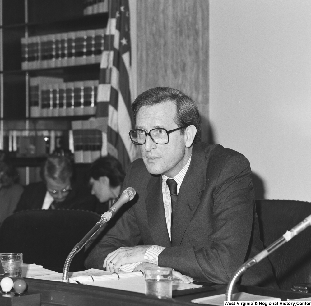 ["Senator John D. (Jay) Rockefeller listens during a Senate committee hearing."]%