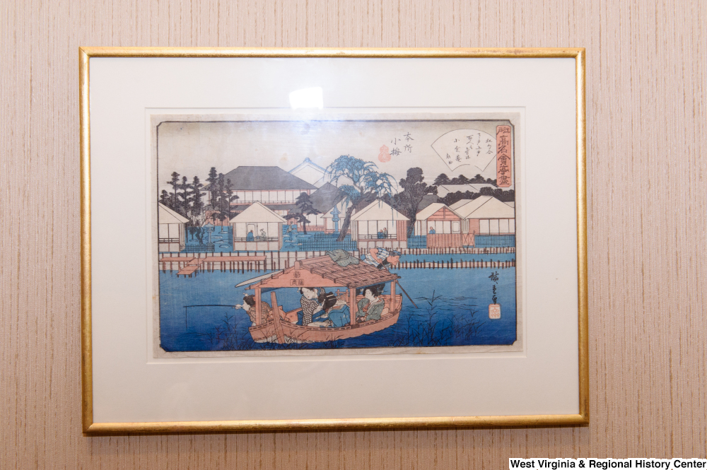 ["A Japanese watercolor painting hangs on a wall in Senator John D. (Jay) Rockefeller's personal office."]%