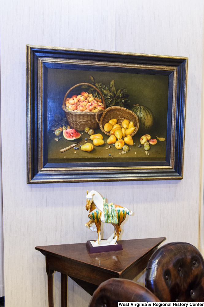 ["A still life painting hangs on a wall in Senator John D. (Jay) Rockefeller's office."]%