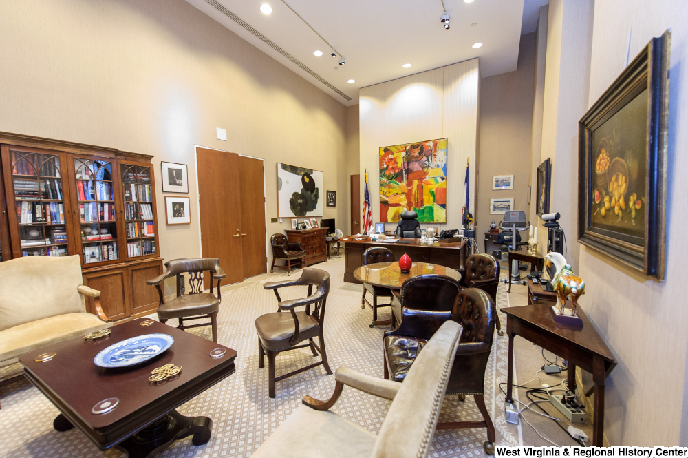 ["From one corner, this photo shows Senator Rockefeller's personal office."]%