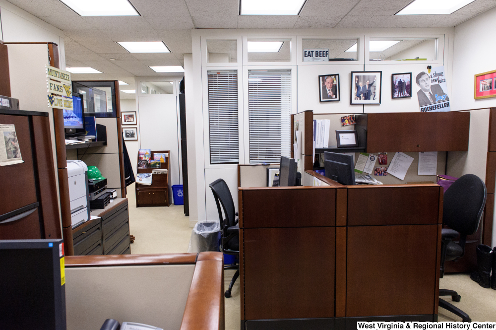 ["This photo shows part of the press office within Senator John D. (Jay) Rockefeller's office."]%